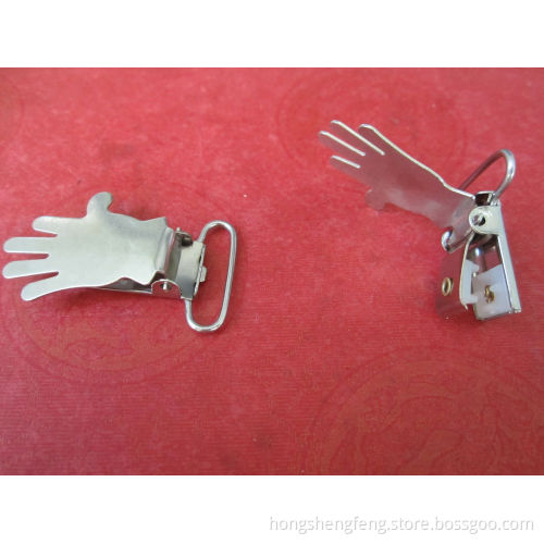 Fashion Hand Palm Shape Metal Suspender Clip for Garments